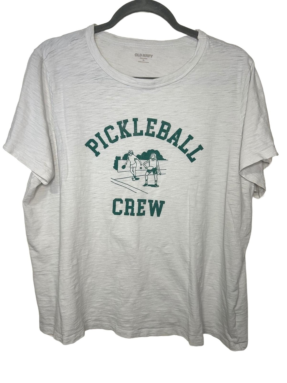 Pickleball Crew tee shirt light gray faded large